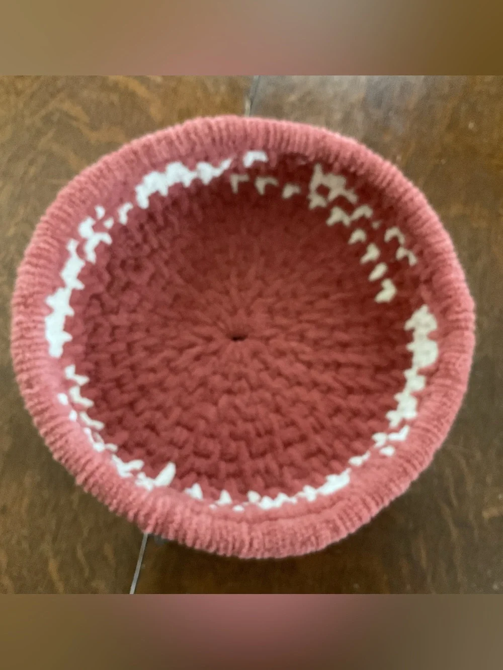 Handmade Chenille Storage Bowl with Handles (9.5